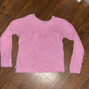 Athleta Kids Pink Striped Long Sleeve Tee
